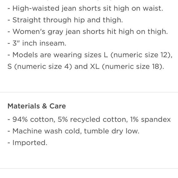 High Waisted Gray Cut-Off Jean Short Size 18 - Picture 5 of 9